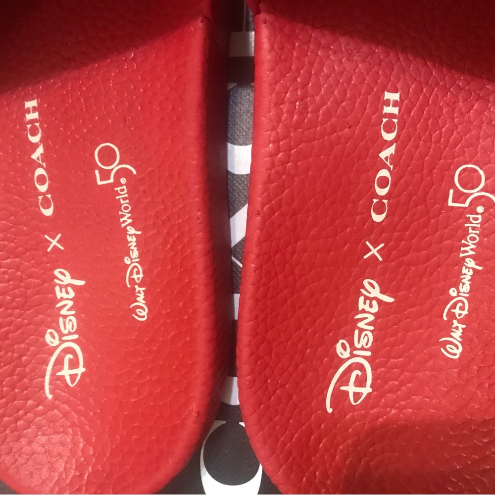 🐭🥰 Disney X Coach Sport Slide With Mickey Mouse And Minnie Mouse Motif - Picture 8 of 12